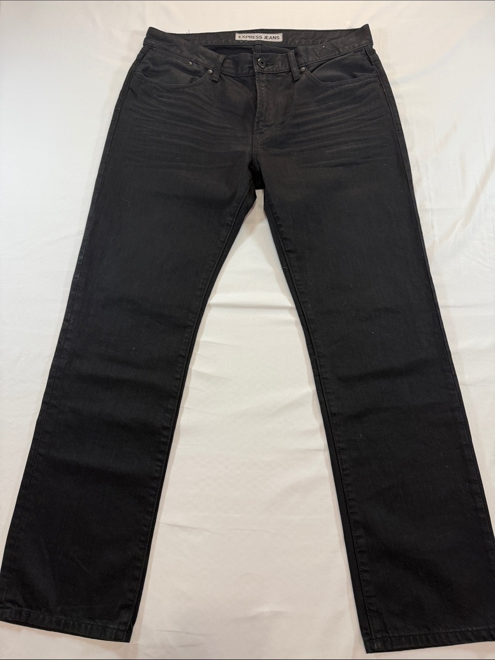 Men’s Express Kingston Classic FitStraight Leg Jeans in Black Size 34x32